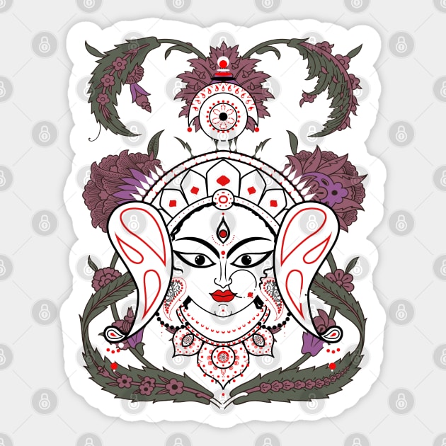 Maa Durga Sticker by swarna artz